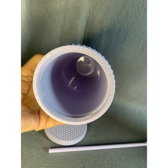 Starbucks Matte Lilac Lavender Bling Studded Tumbler Straw Cold Cup 24oz - New - Picture 4 of 9
